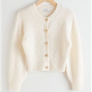 & Other Stories Bouclé Knit Cropped Cardigan